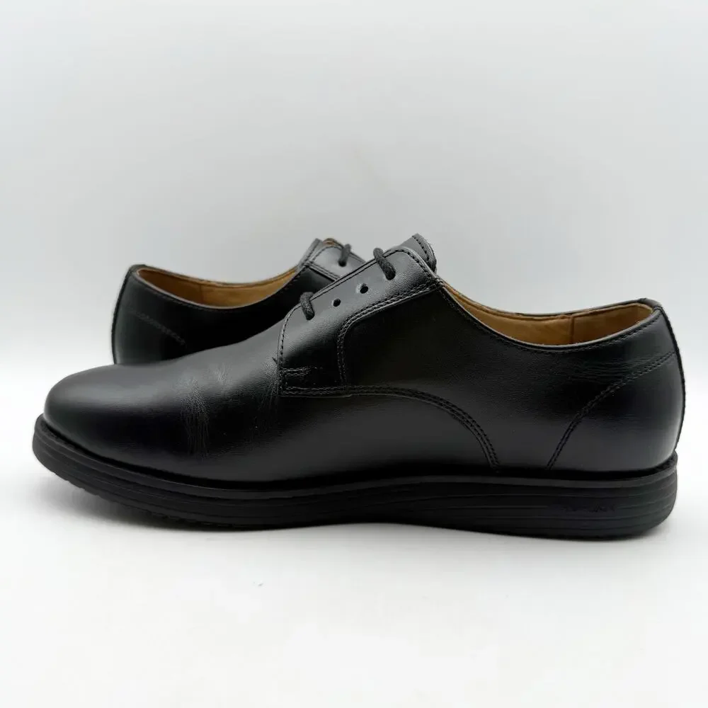 Johnson & Murphy Kids Upton Plain Toe Oxford Shoes US 7 M Black Leather NIB